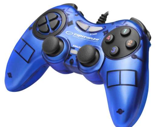 EGG105B Gamepad PC USB Fighter blau Esperanza