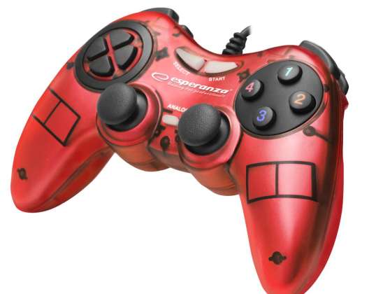 EGG105R Gamepad PC USB Fighter rød Esperanza