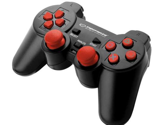 EGG106R Žaidimų pultas PC/PS3/PS2 USB Corsair juodas-raudonas Esperanza