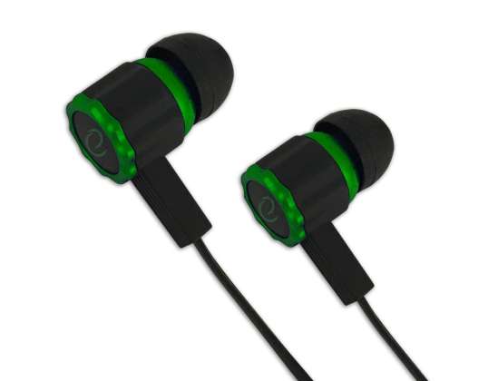 EGH201G Esperanza in-ear hörlurar med mikrofon gaming viper svart-grön