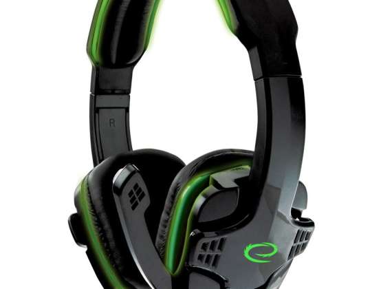 EGH310G Esperanza gaming hodetelefoner med mikrofon raven grønn