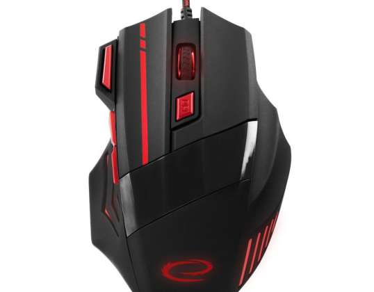 EGM201R Провідна ігрова мишка 7D оптична USB MX201 Wolf червона