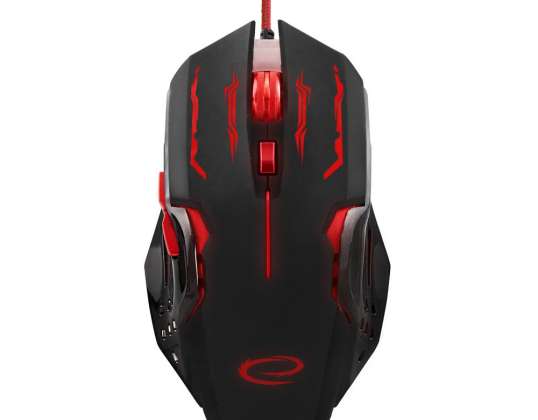 EGM403R Esperanza Gaming-Maus mit Kabel LED 6D optisch USB Apache rot