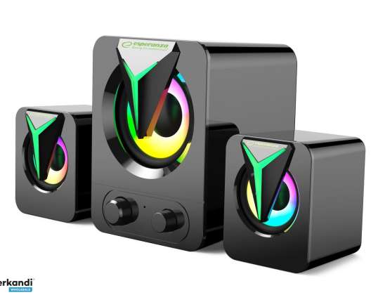EGS107 Esperanza høyttalere 2.1 usb led regnbue soprano