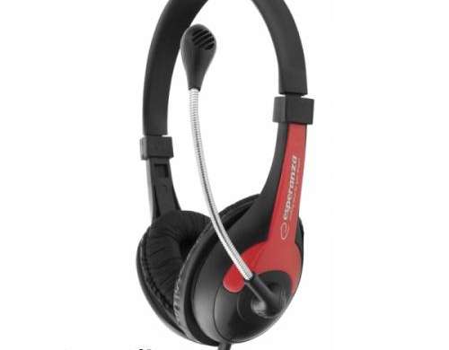 EH158R Casque avec microphone Rooster rouge Esperanza
