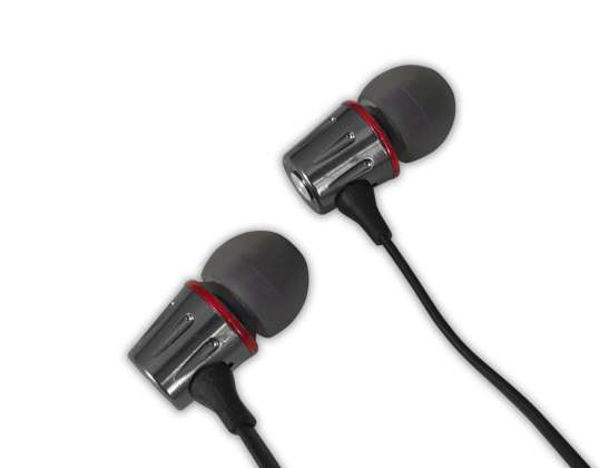 EH203KR Esperanza écouteurs intra-auriculaires métalliques avec microphone eh203 rouge graphite