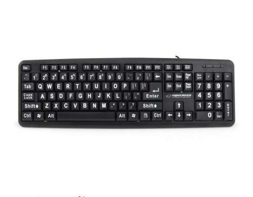 EK129 Clavier standard filaire avec impression grande taille USB Florida