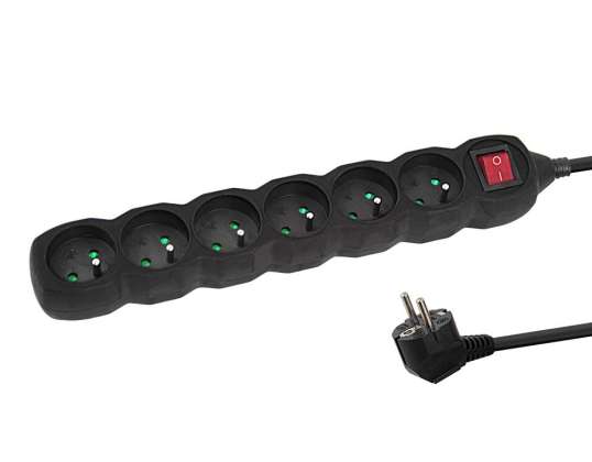 ELK219K Esperanza power strip 6 gn. Wł. 5m black