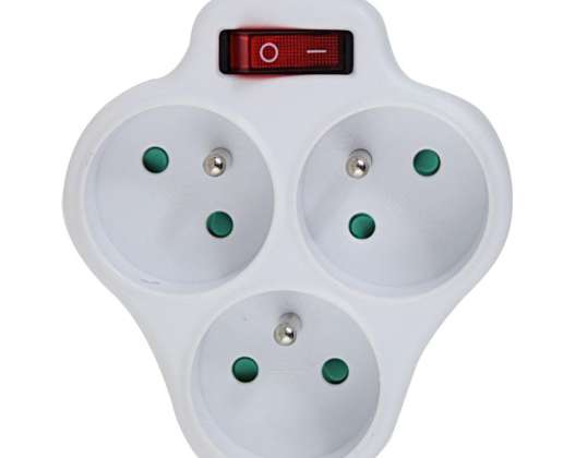 ELK304W Esperanza electric splitter 3 gn. on white