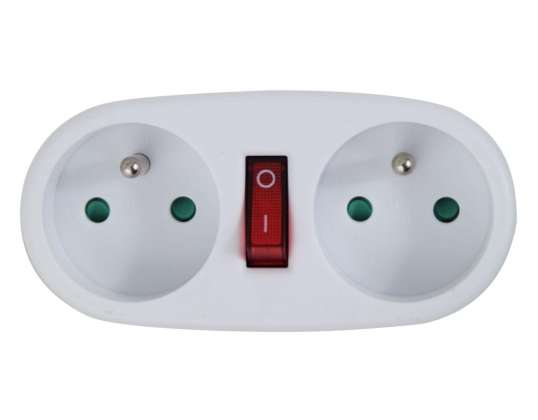 ELK306W Esperanza rozgałęźnik elektr. 2 gn. wł. biały