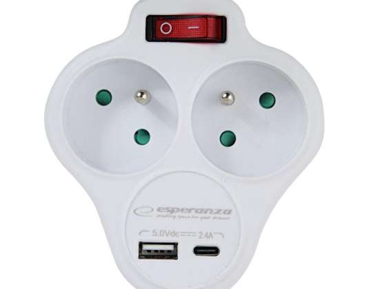 ELK311W Електричний дровокол Esperanza 2 гр. USB C USB A на білому