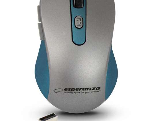 EM131B Esperanza draadloze muis 2.4GHz 6D opt. USB Adara blauw