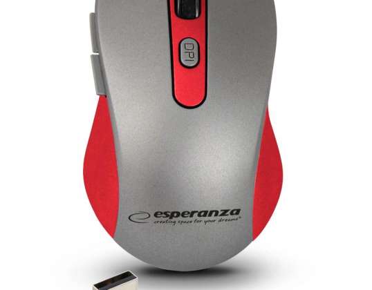 EM131R Esperanza draadloze muis 2.4ghz 6d opt. usb adara rood