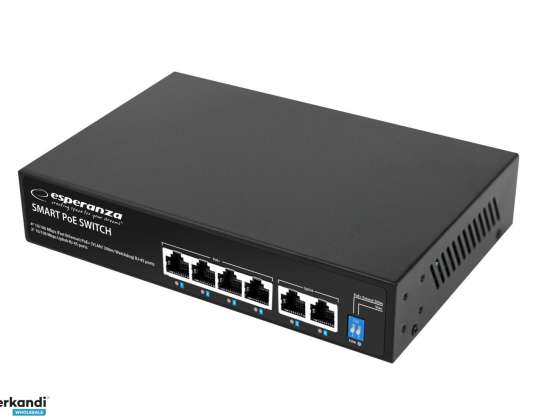 ENS105 Esperanza Switch 6 Port POE 10/100 60W SPINNER