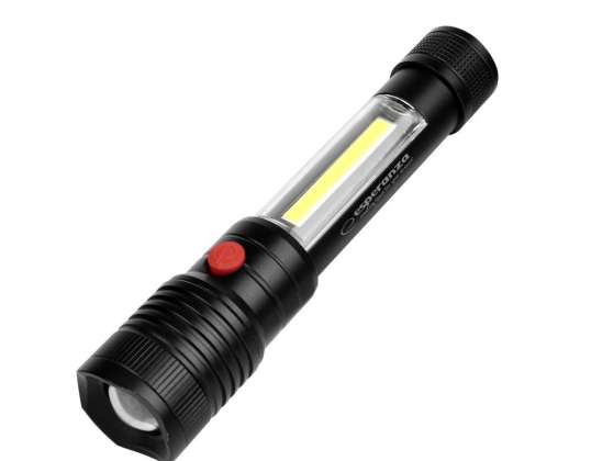 EOT069 Esperanza lampe de poche LED avec projecteur latéral COB
