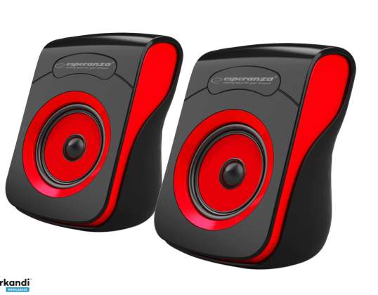 EP140KR Esperanza haut-parleurs 2.0 usb flamenco noir rouge