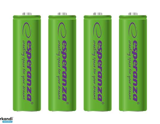 EZA104G Esperanza oplaadbare batterijen Ni-MH AA 2000mAh 4 stuks groen