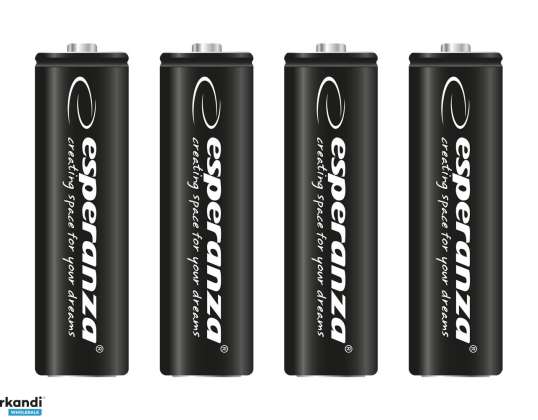 EZA106 Esperanza NiMH AA oplaadbare batterijen hoge capaciteit 2600mAh 4 stuks zwart