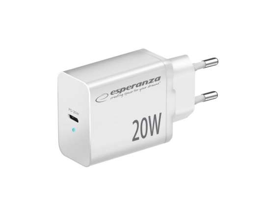 EZC104W Esperanza netadapter 20W USB-C PD wit