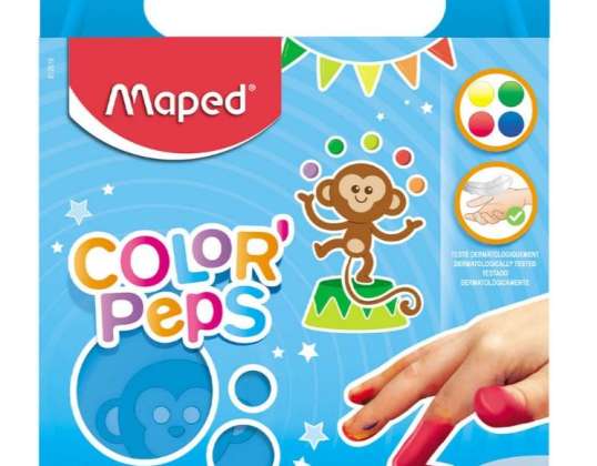 Colorpops Pittura a dita per bambini 4 colori mappati