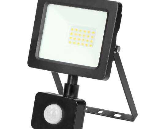 ALLED 20W LED Prožektors ar PIR. 1600lm. IP44. 4000K. Alumīnija stikls