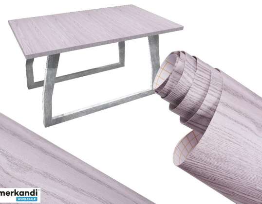 Papier peint autocollant en placage de papier peint chêne gris argenté 1 22x50m