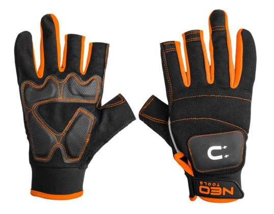 Work gloves with magnet without fingers size 10"