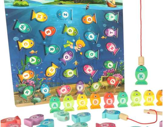 Fischfischen aus Holz mit einem Montessori-Magneten