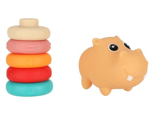 Bloques sensoriales de hipopótamo, rompecabezas educativo suave a juego