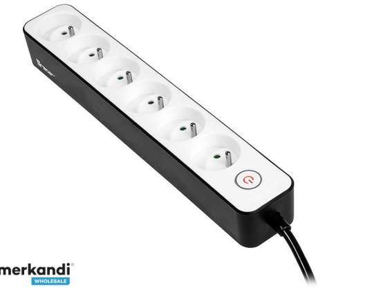 Netzleiste TRACER Zebra 1,5 m 6 Steckdosen