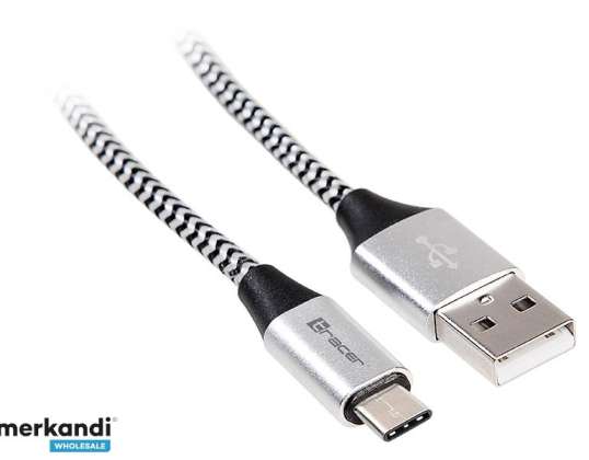 Kabel TRACER USB 2.0 TYPE C A Male C Male 1.0m černá-stříbrná