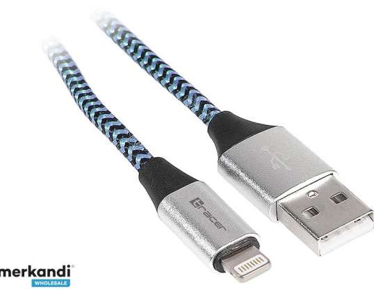 Kabel TRACER USB 2.0 iPhone AM lightning 1.0m schwarz-blau