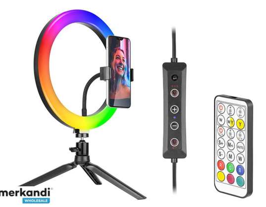 TRACER RGB Ringlicht 26 cm mit Stativ