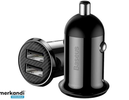 Baseus Grain Pro 2x USB 4.8A CCALLP 01 svart bil lader