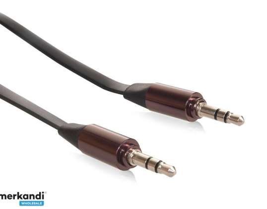 Câble Maclean Jack 3.5mm Plat Métal Plug 2m Noir MCTV 695 B
