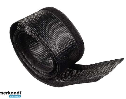 Kabelorganisator Abdeckung Maclean 85mm 1.8m schwarz mit Klettverschluss MCTV 675 B