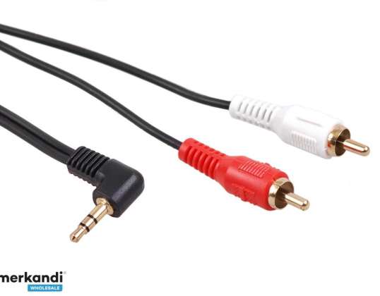 Câble mini jack angulaire 3,5mm Maclean 2RCA 3m noir MCTV 825