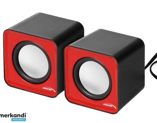 AC870 R 43397 Haut-parleurs d'ordinateur 6W USB Rouge&Noir