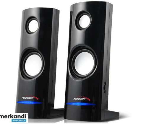 Haut-parleurs d'ordinateur 8W USB Black Audiocore AC860