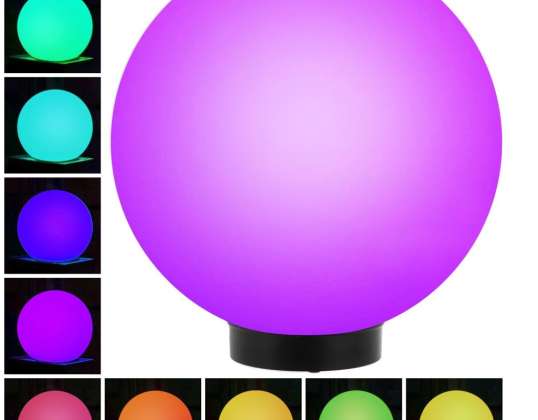 Lampe solaire de jardin sur pied GB167 boule 30x30x63cm. LED coloré