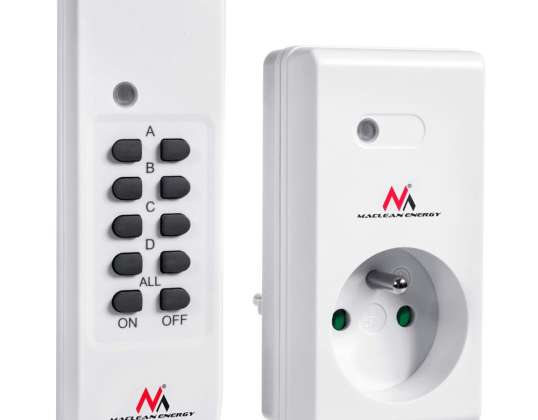 Afstandsbedienbaar stopcontact Maclean. binnen. programmeerbaar. batterij voor afstandsbediening. MCE151
