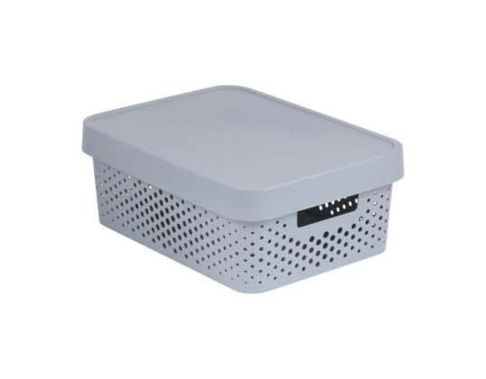 Lattice Container with Lid Infinity 11L Gray