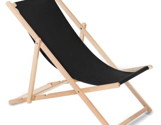 Chaise longue classique en hêtre GreenBlue GB183 noire