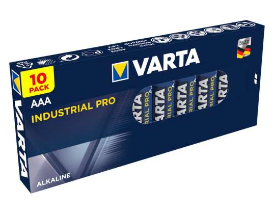 10x batteries R 03 LR03 AAA alcalines Varta Industrial
