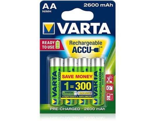 4x Accumulateur R 06 2600mAh Ready2use R6 06 AA Varta