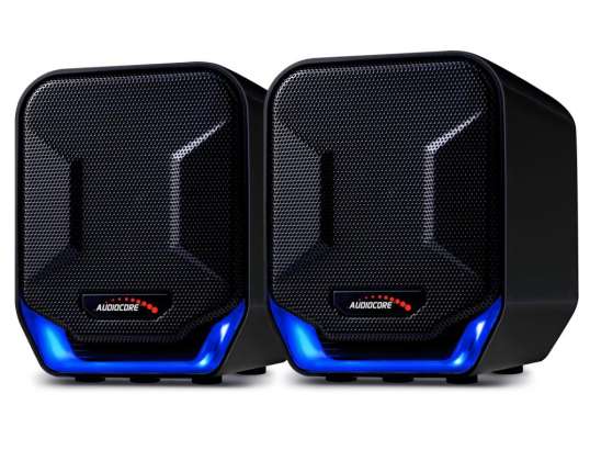 Haut-parleurs d'ordinateur 6W USB Bleu & Noir Audiocore AC865 B