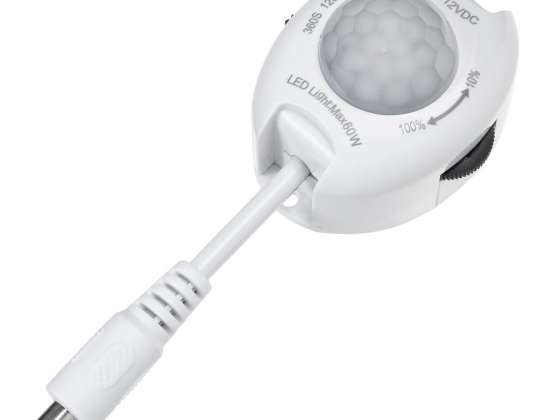 Pohybový senzor Maclean PIR. infračervený. pro LED pásky. 12V DC. max. 60W. MCE242