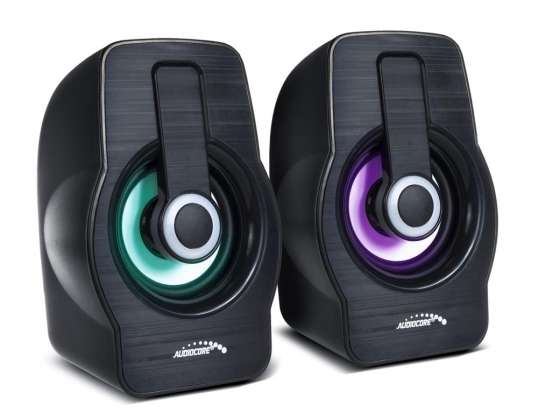 Enceintes d'ordinateur Audiocore  6W  USB  Noires  AC855 B