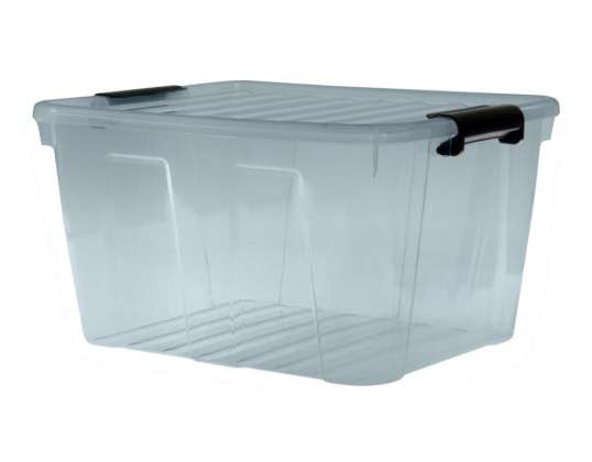 Behälter mit Deckel Plast Team Home Box 30L transparent grau