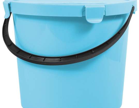 Seau avec couvercle Plast Team Berry 10L bleu clair